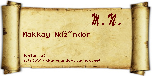 Makkay Nándor névjegykártya