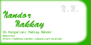 nandor makkay business card