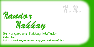 nandor makkay business card